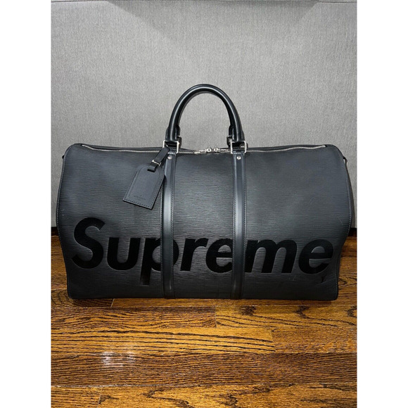 Louis Vuitton Keepall Bandouliere 55 Supreme Black Epi Weekend Travel Duffle Bag - Picture 3 of 12